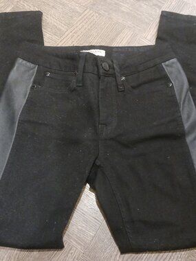 Burberry jeans size 27 leather accent